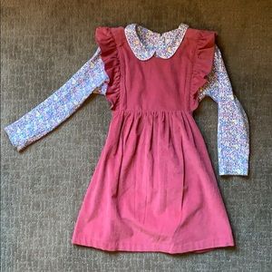 Girls Dress Set with Floral Top